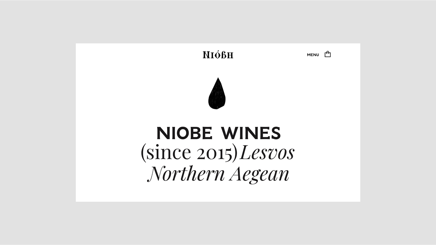 Landing page of Niobe homemade wines website