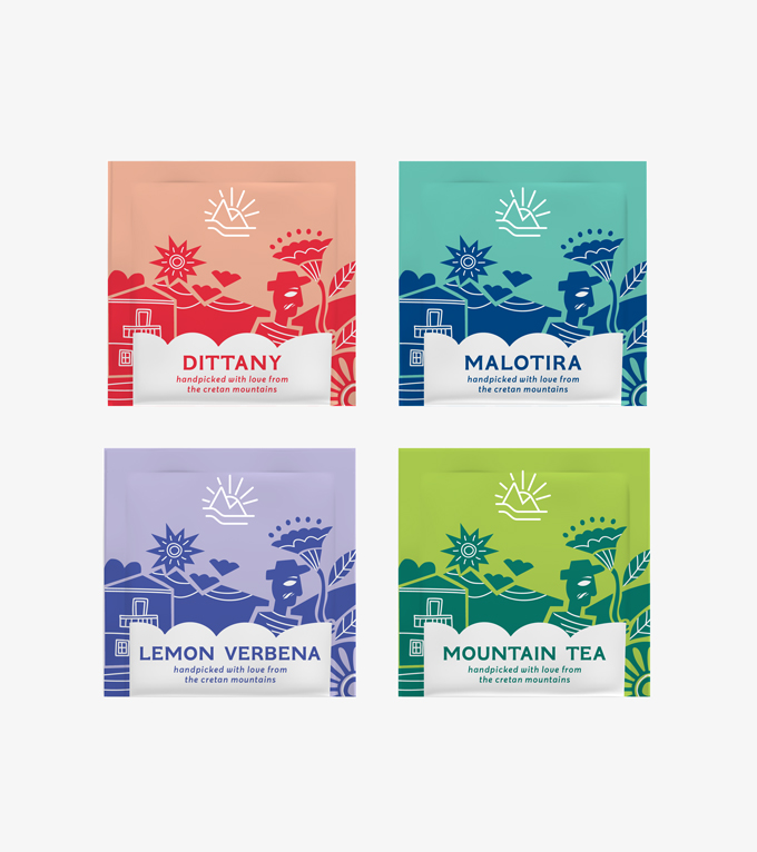 Tea bags design for a series of loose leaf tea