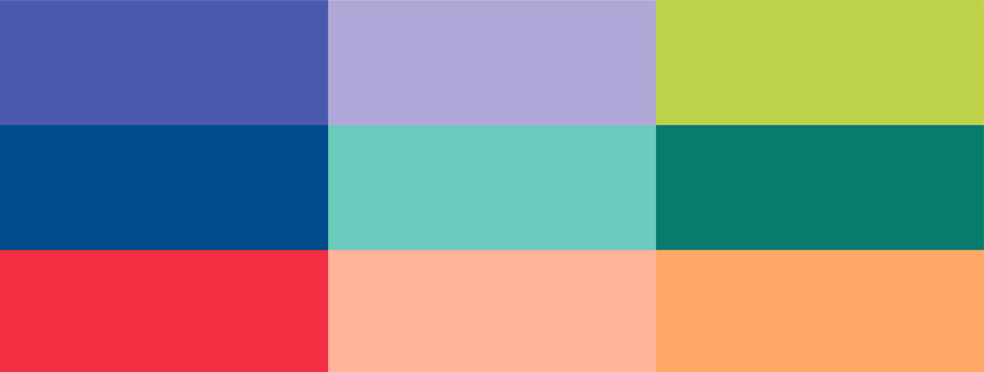 Colour palette used for the branding