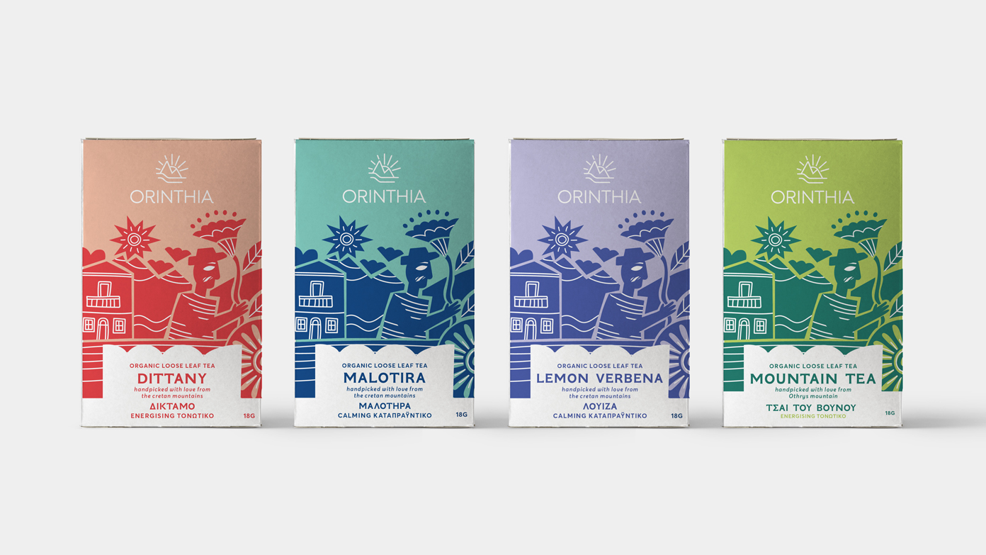 Packaging series for a brand of loose leaf tea